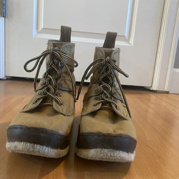 Hodgman Light Weight Wading Shoes Ankle Boots Size 8‎ M Beige Lace Up - Picture 5 of 14